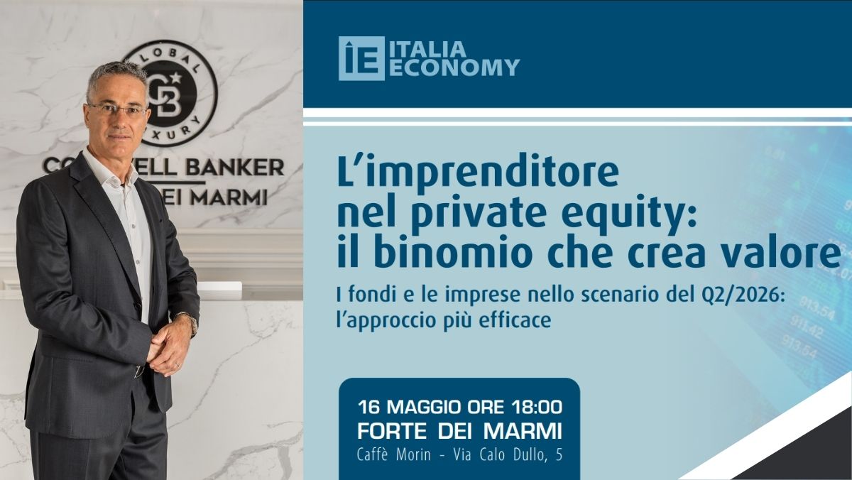 Alessandro Tognetti relatore all’evento “L’imprenditore nel private equity” del 16 maggio a Forte dei Marmi